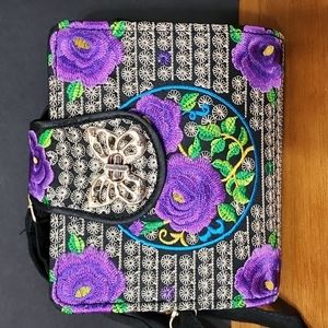 New! Butterfly/flowers purse